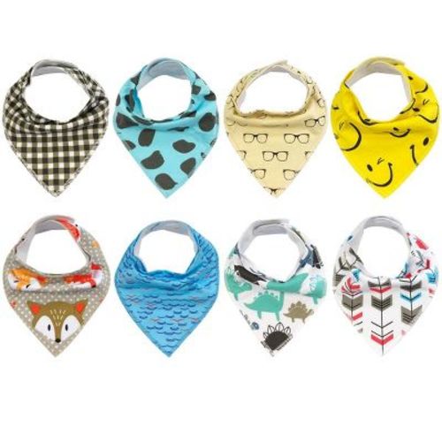 Wrapables Baby Bandana Drool Bibs, Super Soft And Absorbent Bibs For Drooling And Teething (set 8) Playful