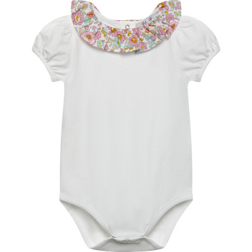 Little Liberty Print Betsy Willow Body, Coral Betsy - Trotters London Rompers | Maisonette