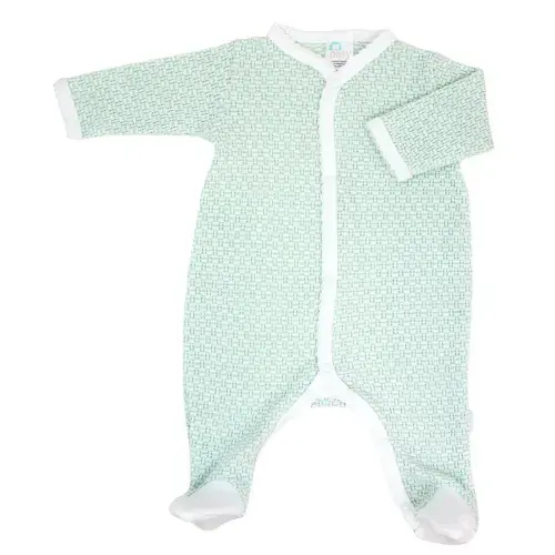 Paty Knit Solid Color Footie with Pima Trim