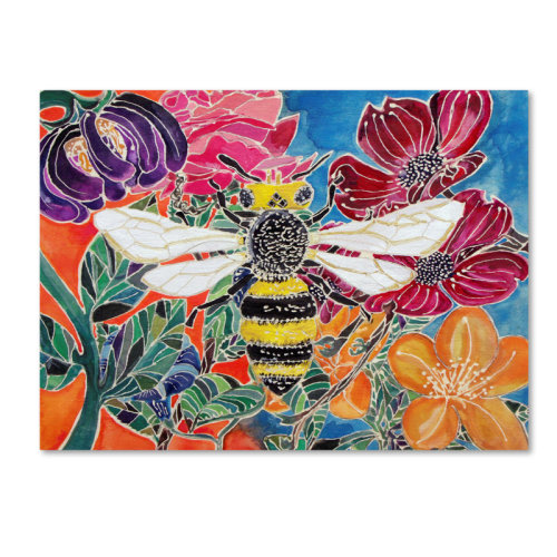 East Urban Home 'Oh Honey Bee' Print on Wrapped Canvas | Wayfair
