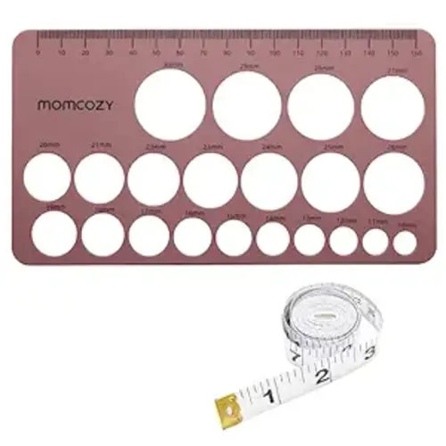 Momcozy Nipple Ruler for Flange Sizing, Soft & Flexible Silicone Measurement Tool for Breast Pump Sizing, Compatible with Momcozy, Medela, Spectra, Lansinoh, Easy to Use for Comfortable Pumping