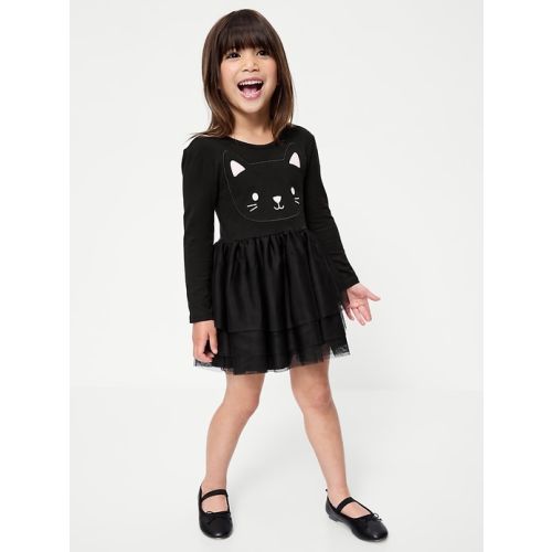 Long-Sleeve Halloween Tutu Dress for Toddler Girls