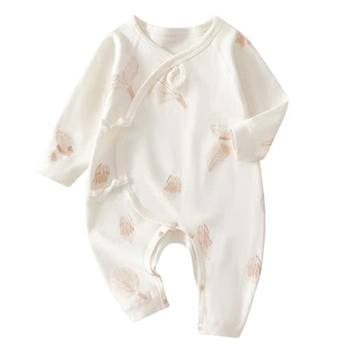 100% Organic Cotton Soft 0-6 Months Unisex Footless Newborn Baby Sleepers Pajamas Romper Boys Girls Long Sleeve