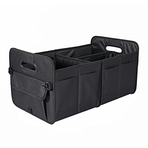 AOKJOY Car Trunk Organizer Car Storage Organizer Collapsible Multi Compartment Car Organizer Adjustable Straps Car Organizer for SUV(Black)
