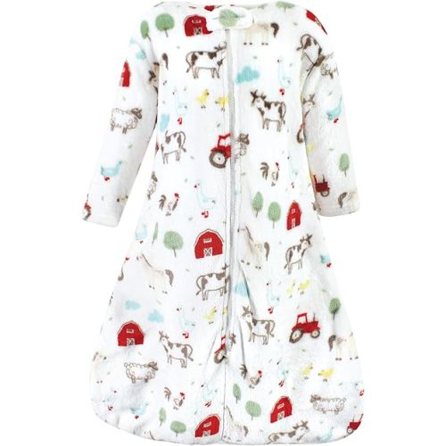 Hudson Baby Unisex Baby Plush Sleeping Bag, Sack, Blanket, Boy Farm Animals Long Sleeve, 12-18 Months