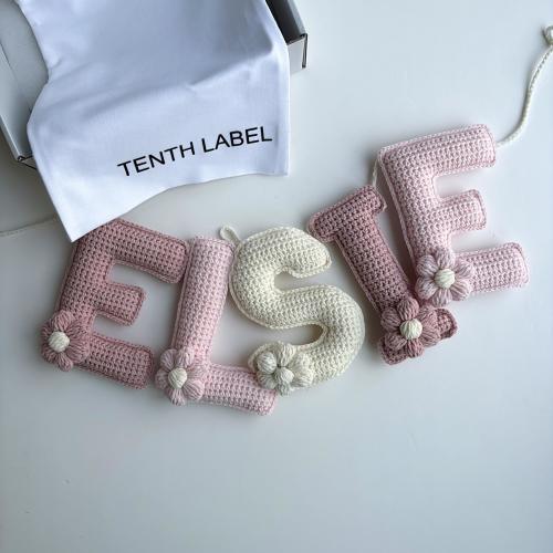 Personalized Crochet Name Garland: Pink Flower Nursery Decor