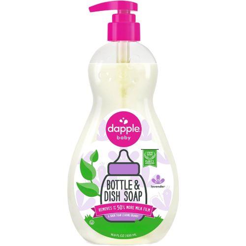 Dapple Baby Lavender Bottle & Dish Soap - 16.9 fl oz - Plant-Powered Cleaner for Baby Bottles, Pump Parts, and Sippy Cups