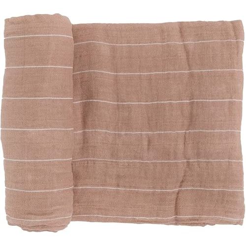 Little Unicorn Premium Cotton Swaddle Baby Blanket | Breathable Fabric | for swaddling, Play, Nursing & More (Mauve Stripe)