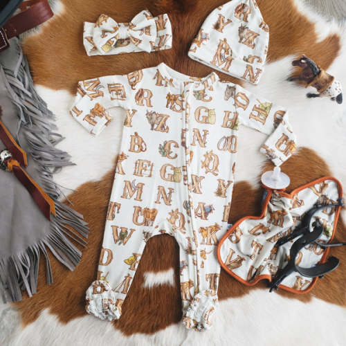 Western Alphabets Footie One Piece