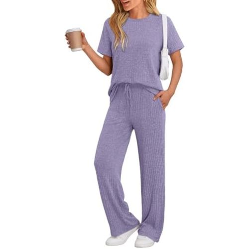 LILLUSORY Lounge Sets for Women 2 Piece Matching Summer Travel Outfits Spring Sets Cute Casual Pajamas 2026 Airport Clothes