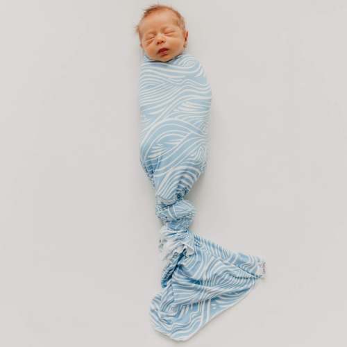 Knit Swaddle Blanket - Surf
