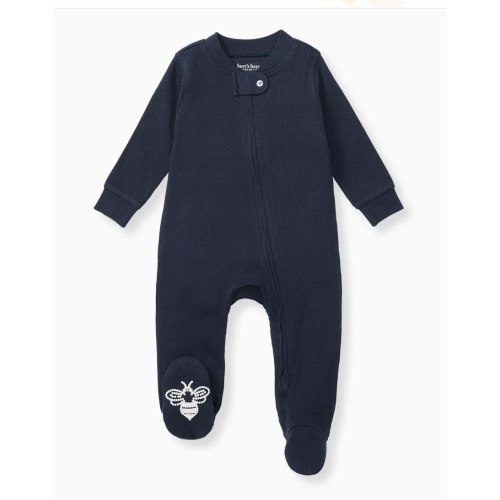 Burts Bees Solid Rib Organic Cotton Sleep & Play - Midnight