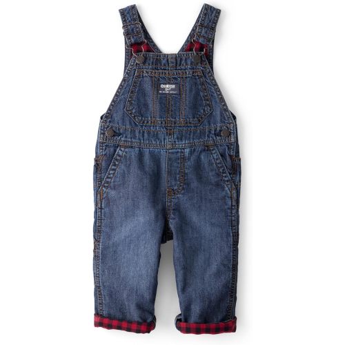 Oshkosh Boys World's Best Overalls, Blue Buffalo Check, 3M