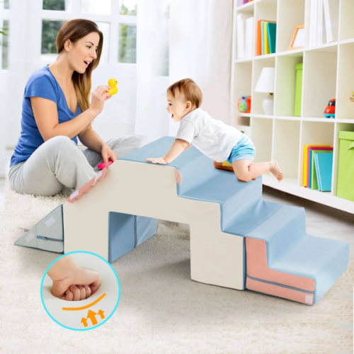 4 in 1 Foam Climbing Blocks for Toddlers,Indoor Soft Climb and Crawl Play Climbing Toys for Creativity & Imagination