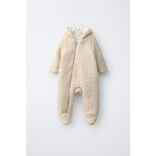 SHERPA HOODIE JUMPSUIT - Light beige | ZARA Canada