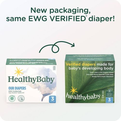 HealthyBaby Certified Safe Organic Cotton Enhanced Diapers - Size 3 - 56ct