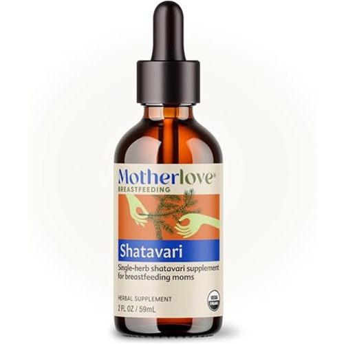 Motherlove Shatavari (2 oz Tincture) Lactation Supplement to Support Breast Milk Supply During Menstruation—Non-GMO, Organic Herbs, Vegan, Kosher
