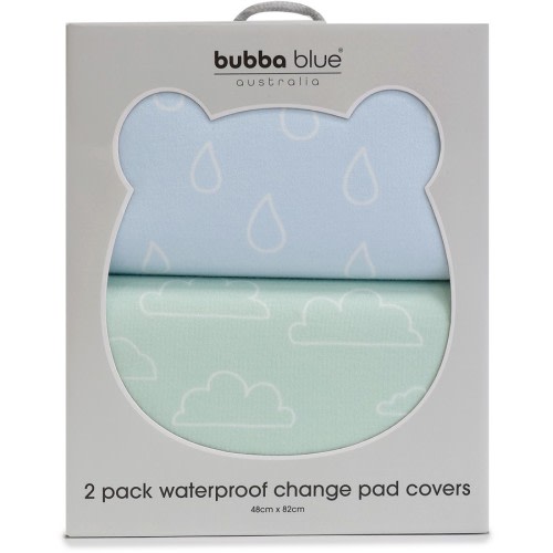 Bubba Blue Nordic Change Mat Covers 2 Pack - Sky/Avocado