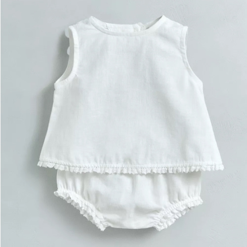 LINEN LACE SHIRT AND BLOOMERS SET - Oyster-white | ZARA United States