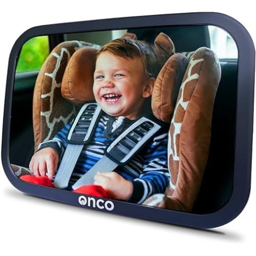 Baby Car Mirror, DARVIQS Seat Safely Monitor Infant Child in Rear Facing Seat, Wide View Shatterproof Adjustable Acrylic 360°for Backseat, Crash Tested and Certified for Safety