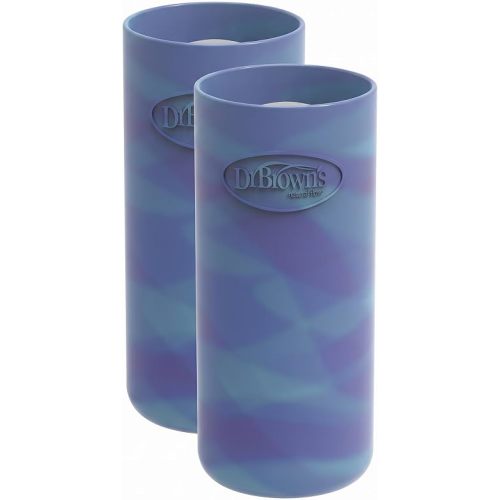 Dr. Brown's Options+ Narrow Glass Bottle Sleeve, 100% Silicone, Glow-in-The-Dark, BPA-Free, 8 oz, 2-Pack