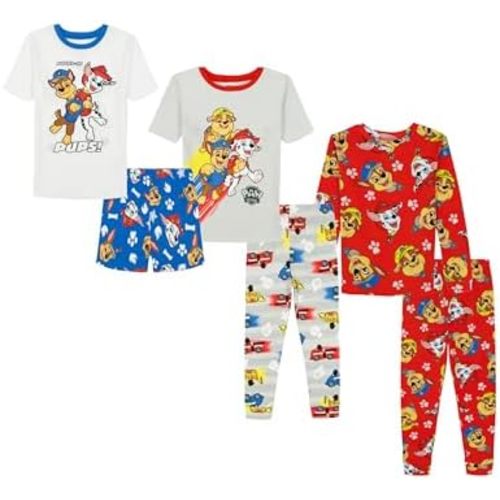 Nickelodeon Boys' Paw Patrol 6-piece Snug-fit Cotton Matching Pajama Set