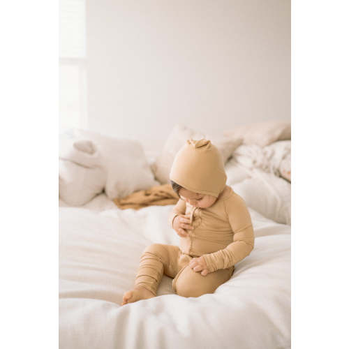 Bamboo Viscose 2 Way Zipper Romper - Goldenrod