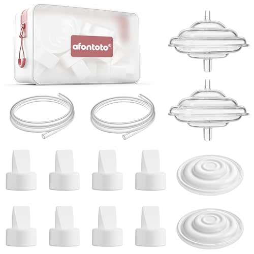 Breast Pump Parts Compatible with Spectra S1/S2/9 Plus/SG Breastpump, Replacement Duckbill Valve, Backflow Protector, Membrane, Tubing for Spectra with Storage Bag, Not Original S2 Accessories, 14 PCS