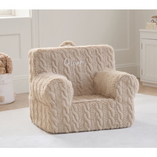 My First Anywhere Chair®, Taupe Cozy Cable Knit