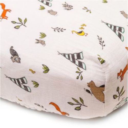 Little Unicorn Cotton Muslin Fitted Crib Sheet - Forest Friends
