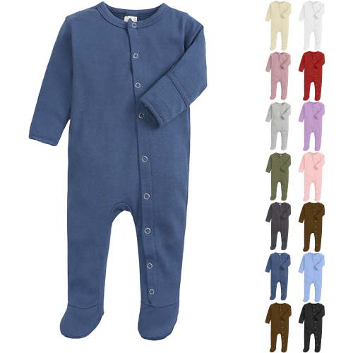 Newborn Sleepwear Button-Up Bodysuit,Baby Boy Clothes,Unisex Newborn Long Sleeve Snug Fits Footed Sleeper Pajamas