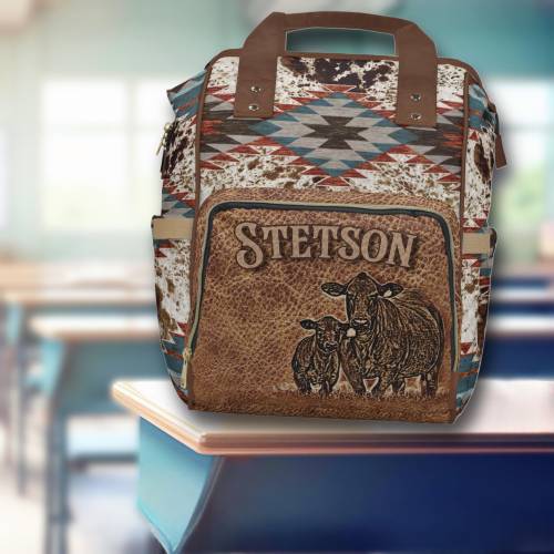 PERSONALIZED Western Backpack Angus Cattle Gift for Rancher Cowgirl Farm Mom Diaper Bag Cowboy Backpack Cute Western Baby Gift Cow Calf