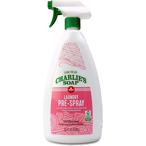 Charlie’s Soap Laundry Pre-Spray Stain Remover (32 fl oz), Natural Laundry Pretreat and Stain Remover (Pack of 1)