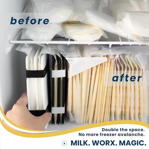 Freeze It Flat Breastmilk Storage Organizer – Patented BPA-Free Freezer Solution, 1-Pack – Fits Medela & Lansinoh Bags – Breastfeeding Essential, Space-Saving Accessory – Made in The USA