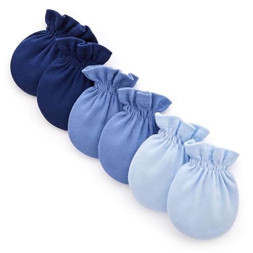 Pro Goleem Newborn Baby Mittens 100% Cotton No Scratch Soft Breathable Gloves for Boys&Girls 0-6 Months Baby Essentials