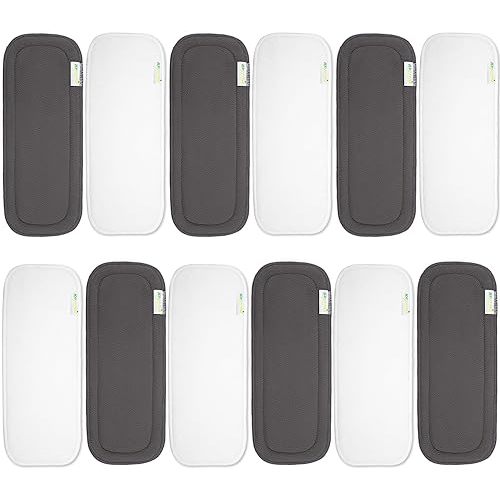 Wegreeco Reusable Soft 12 Pack Cloth Diaper Inserts for Baby Cloth Diaper, High Absorbing