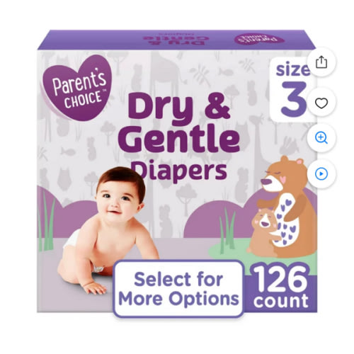 Parent's Choice Dry & Gentle Diapers Size 3, 126 Count (Select for More Options) HSA/FSA Eligible - Walmart.com