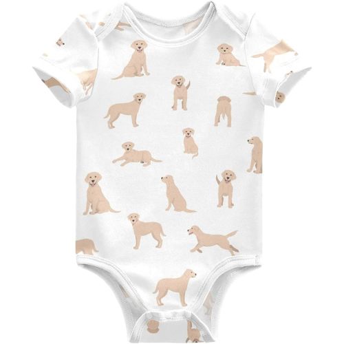 vvfelixl Baby Girls' Bodysuits Lab White Short Sleeve Cotton Baby Clothes For Girls 0-24 Months