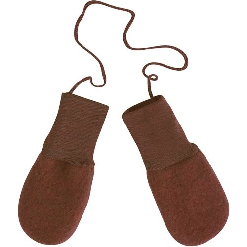 Baby Thumbless Mittens: Organic Merino Wool Snow Gloves with String