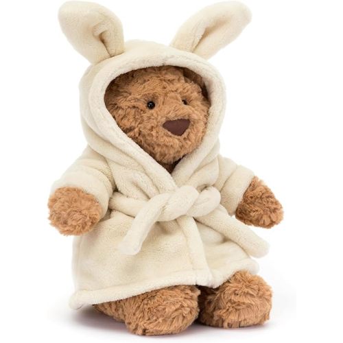 Jellycat Bartholomew Bear with Bathrobe Stuffed Animal, 10 inches - Teddy Bear Plush - Soft & Huggable - Classic Children's Gift