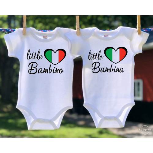 Little Bambino/Bambina Baby Bodysuit/Italian Pride Baby/Italian Baby Gift/Bambino-Bambina Baby Clothes/Italian Baby Shower