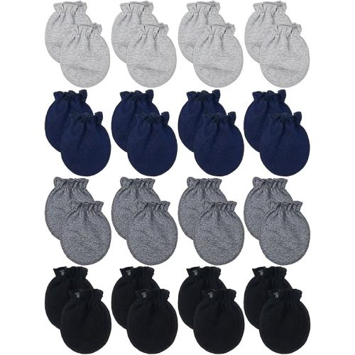 16 Pairs Newborn Baby Cotton Mittens No Scratch Gloves Unisex Newborn Mittens for baby Boys Girls 0-6 Months