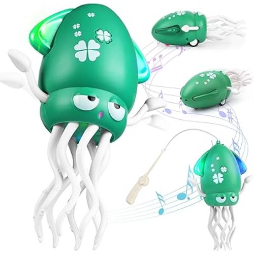 Baby Dancing Octopus Toys for 3 4 5 6+ Year Old Boy Girl, Magic Musical Crawling Tummy Time Toy, Led Light Dancing Squid Toy for Walking Toddlers, Kids Birthday