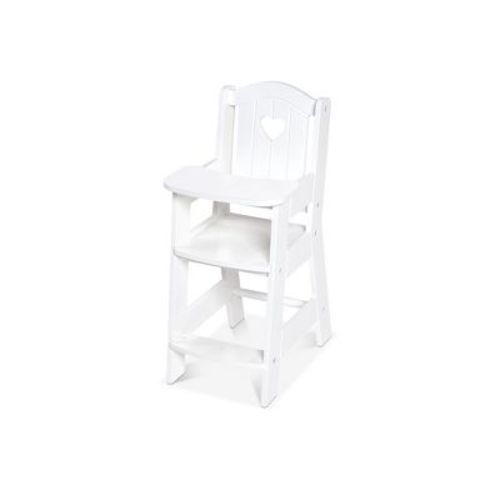 Melissa & Doug Mine to Love Wooden Play High Chair for Dolls, Stuffed Animals - White