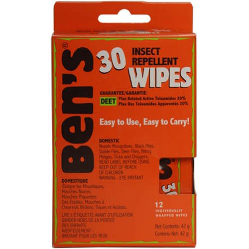 Ben's 30 Tick & Insect Repellent Wipes, Pack of 4