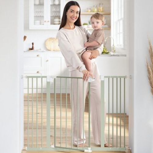 Comfy Cubs Baby Safety Gate - 3 Extensions Adjustable Q195 Steel Doorway Gate, Powder-Coated Finish, Sage