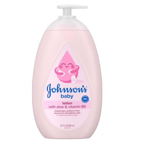 Johnson's Baby lotion with coconut oil, aloe vera & vitamin b5, 72 hour hydration, gentle baby moisturizer, hypoallergenic, safe for newborns, helps protect from dryness, 27.1 fl oz