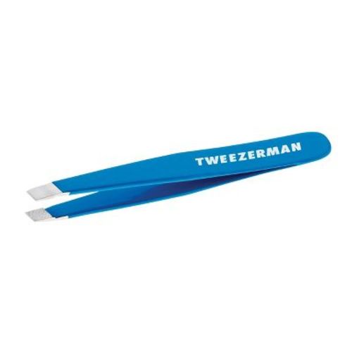 Tweezerman Mini Slant Tweezer - Bahama Blue: Stainless Steel, Travel Size