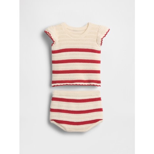 Baby Crochet Stripe Outfit Set