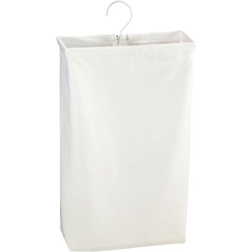 Household Essentials 148 Hanging Cotton Canvas Laundry Hamper Bag | White, 6" x 16" x 27" (Length x Width x Height)